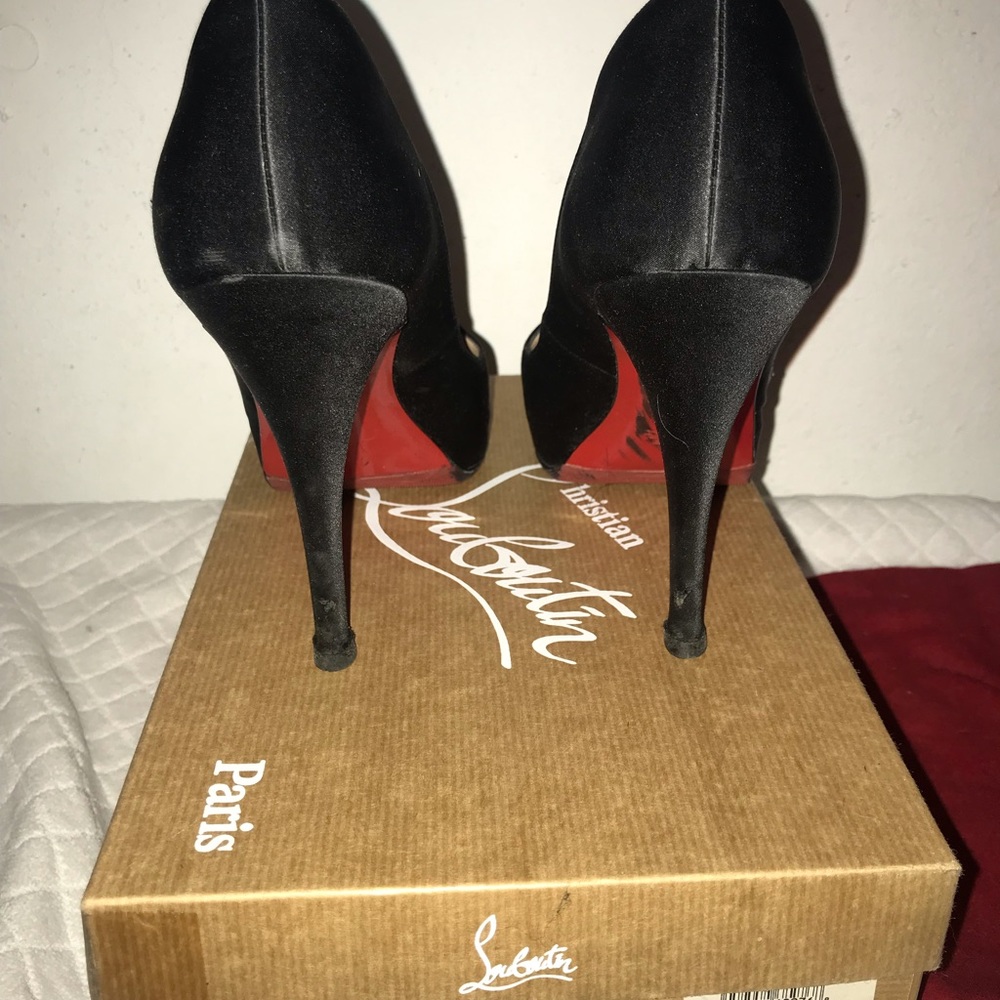 Christian Louboutin black peep toe heel